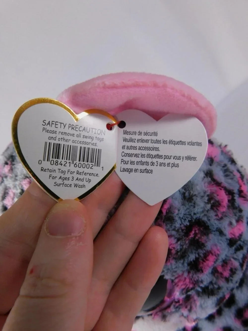 Ty Peek-A-Boos Trixi Gray Pink Cat Plush Small Stuffed Animal Toy Washable